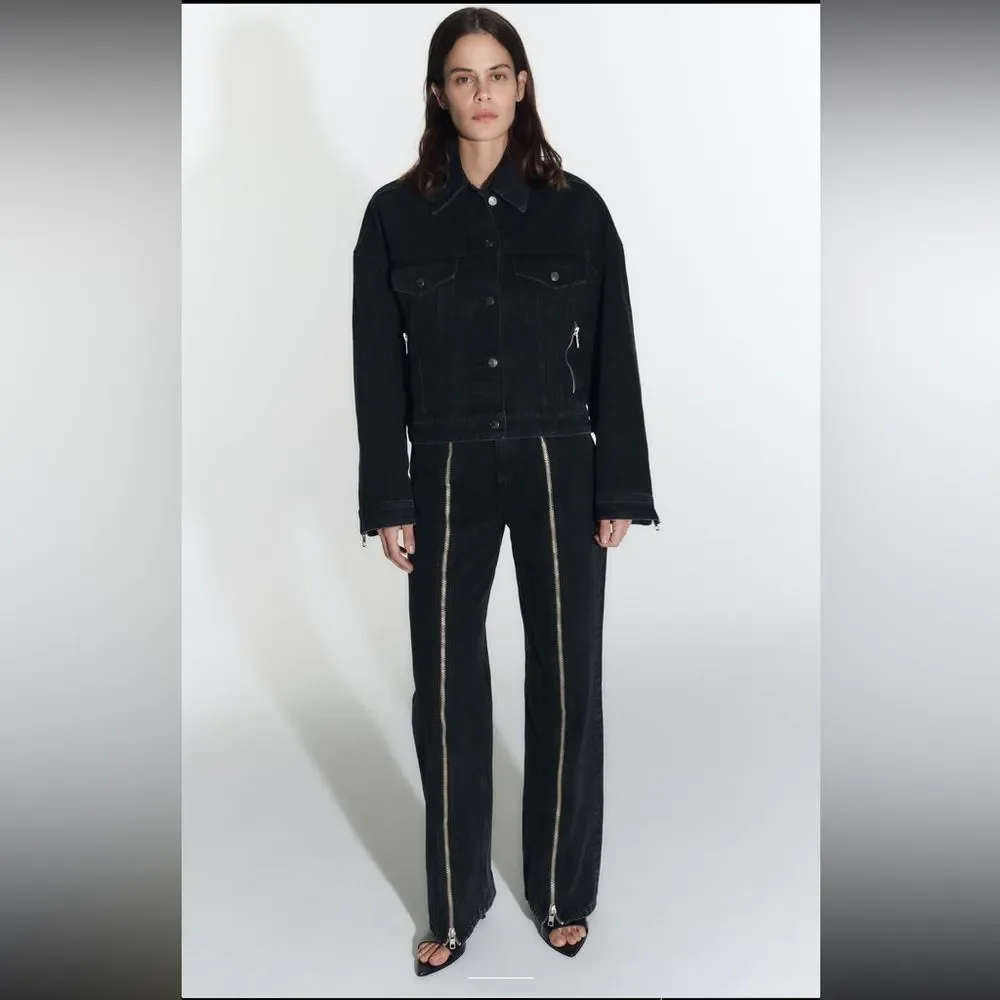 ZARA WOMAN SS23 BLACK ZW THE FULL LENGTH JEANS 9632/057/075/017 - Picture 2 of 10